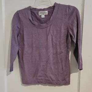 Casual Corner Purple 3/4 Sleeve Women's Blouse Size Small Petite